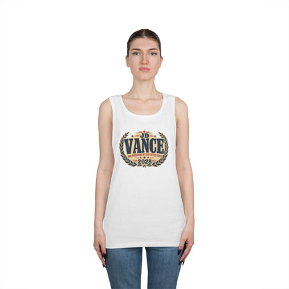 JD VANCE 2028 Campaign Tank Top — Retro Laurel Political Logo
