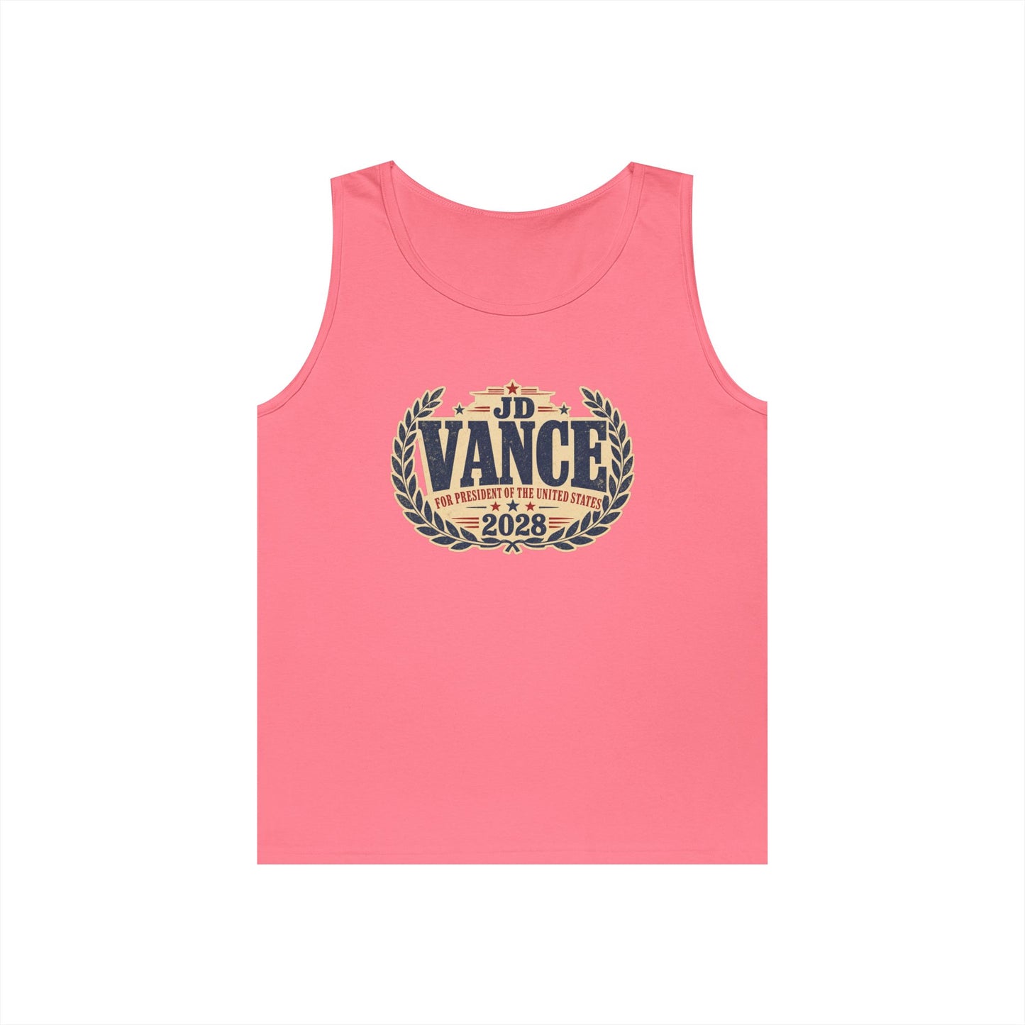 JD VANCE 2028 Campaign Tank Top — Retro Laurel Political Logo