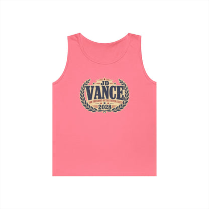 JD VANCE 2028 Campaign Tank Top — Retro Laurel Political Logo