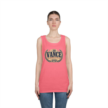 JD VANCE 2028 Campaign Tank Top — Retro Laurel Political Logo