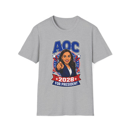 Alexandria Ocasio-Cortez 2028 AOC For President Campaign T-Shirt