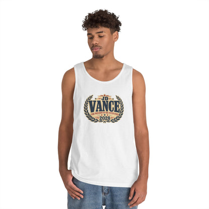 JD VANCE 2028 Campaign Tank Top — Retro Laurel Political Logo