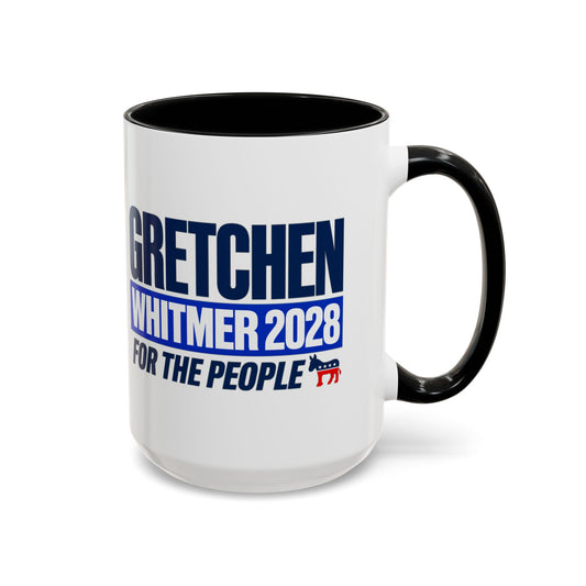 Gretchen Whitmer 2028 Accent Coffee Mug – 'For The People' Political Campaign Mug