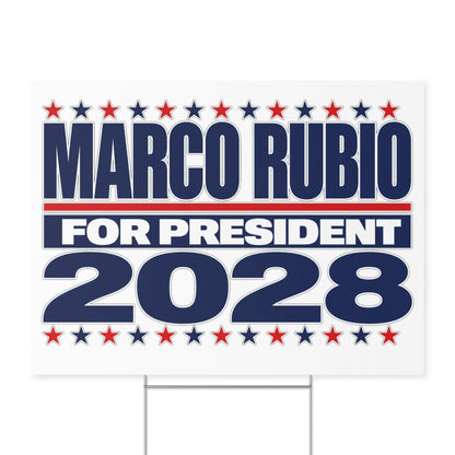 Marco Rubio 2028 Presidential Campaign Yard Sign w/Stake