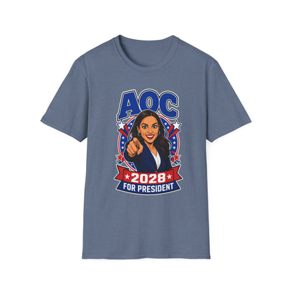 Alexandria Ocasio-Cortez 2028 AOC For President Campaign T-Shirt