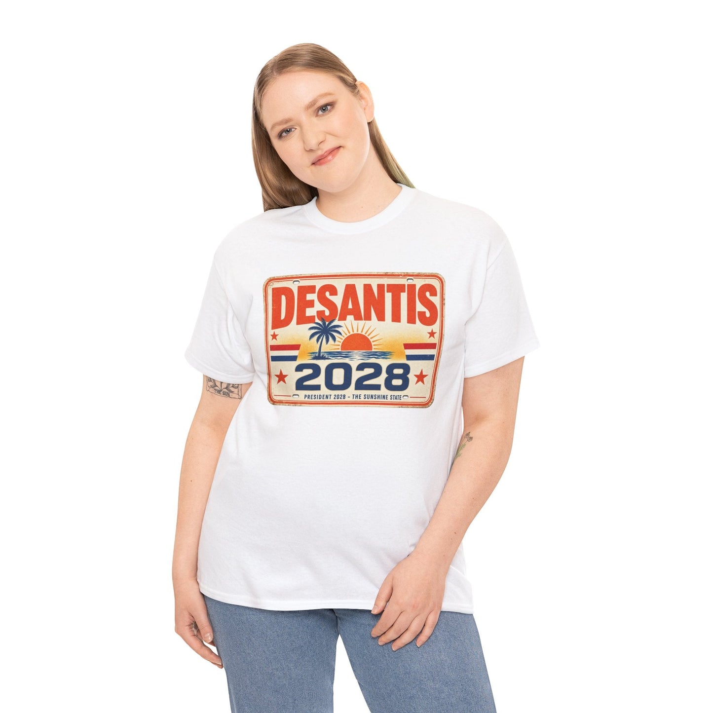 DeSantis 2028 for President Vintage License Plate T-Shirt