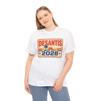 DeSantis 2028 for President Vintage License Plate T-Shirt