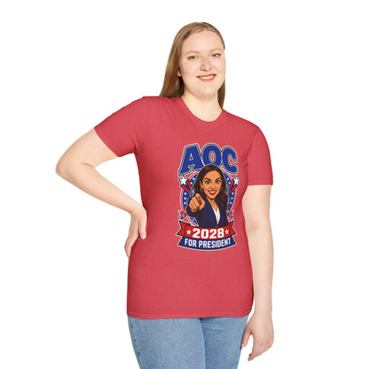Alexandria Ocasio-Cortez 2028 AOC For President Campaign T-Shirt