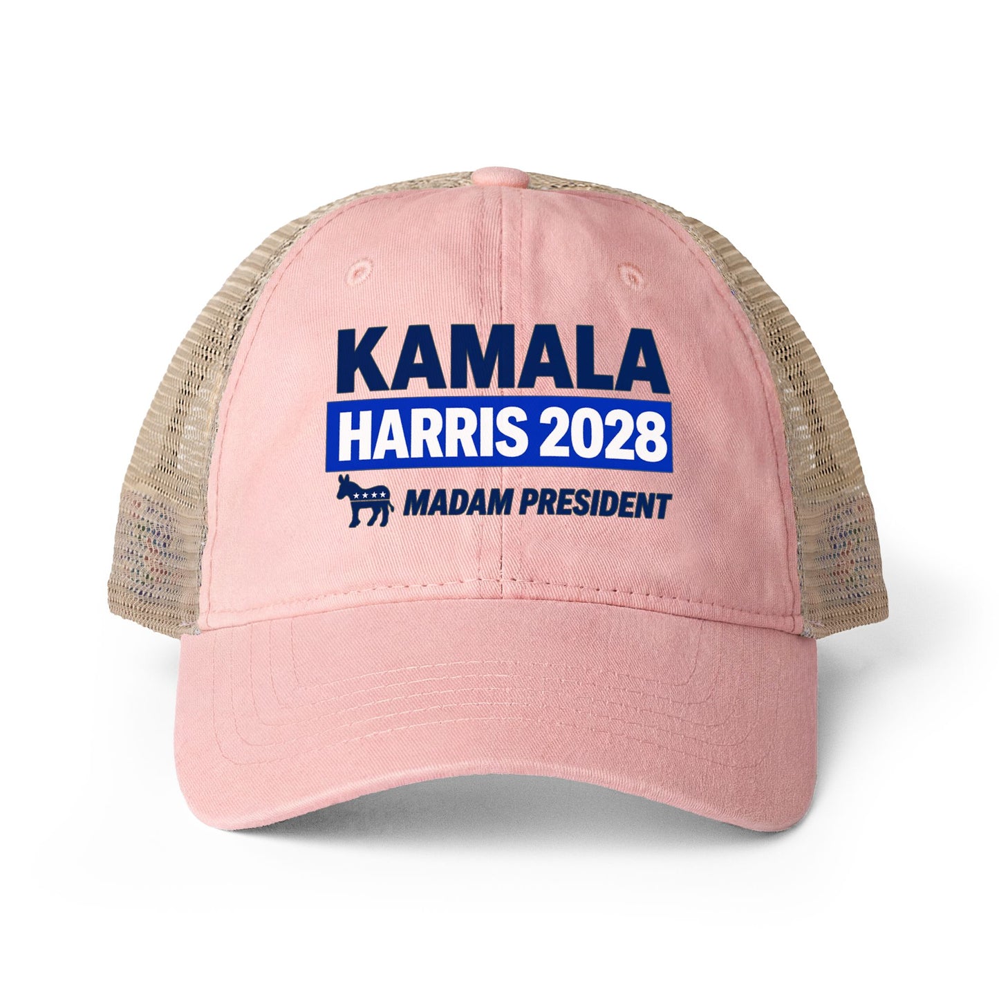 Kamala Harris 2028 Women's Ponytail Washed Mesh Hat