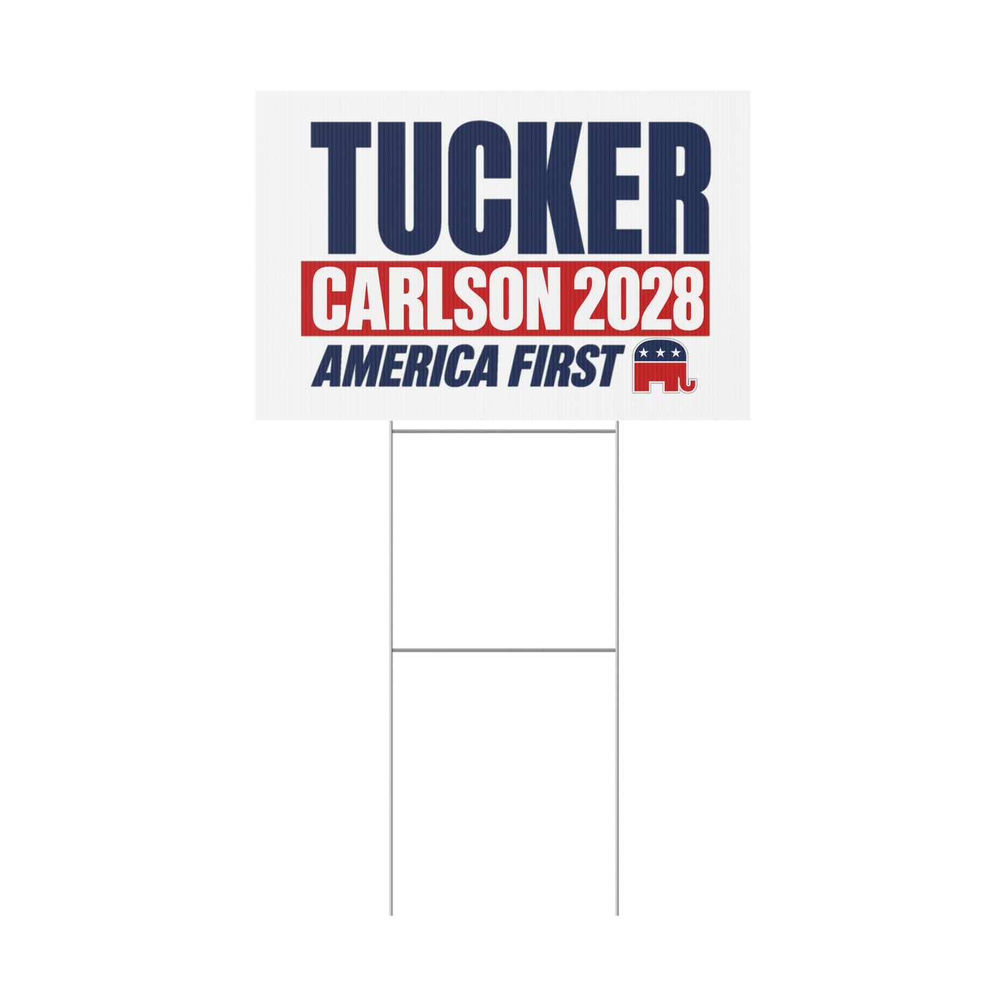 Tucker Carlson 2028 America First Political Campaign Yard Sign w/ Stake