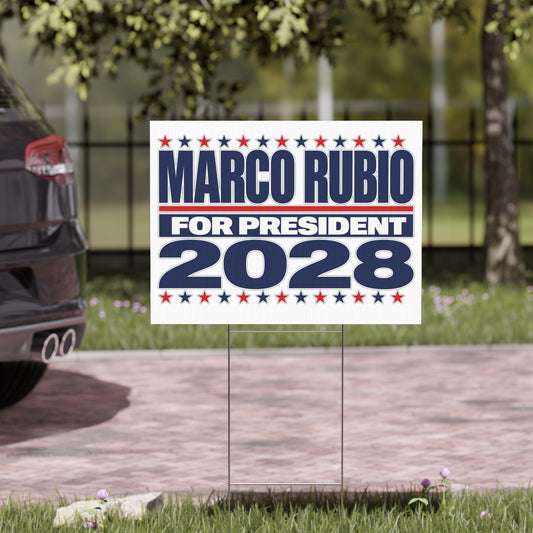 Marco Rubio 2028 Presidential Campaign Yard Sign w/Stake