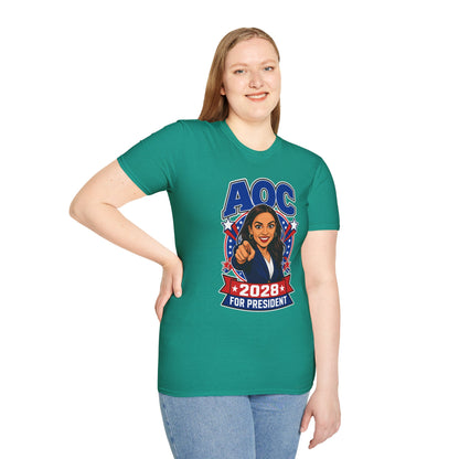 Alexandria Ocasio-Cortez 2028 AOC For President Campaign T-Shirt