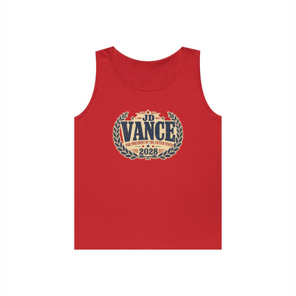 JD VANCE 2028 Campaign Tank Top — Retro Laurel Political Logo