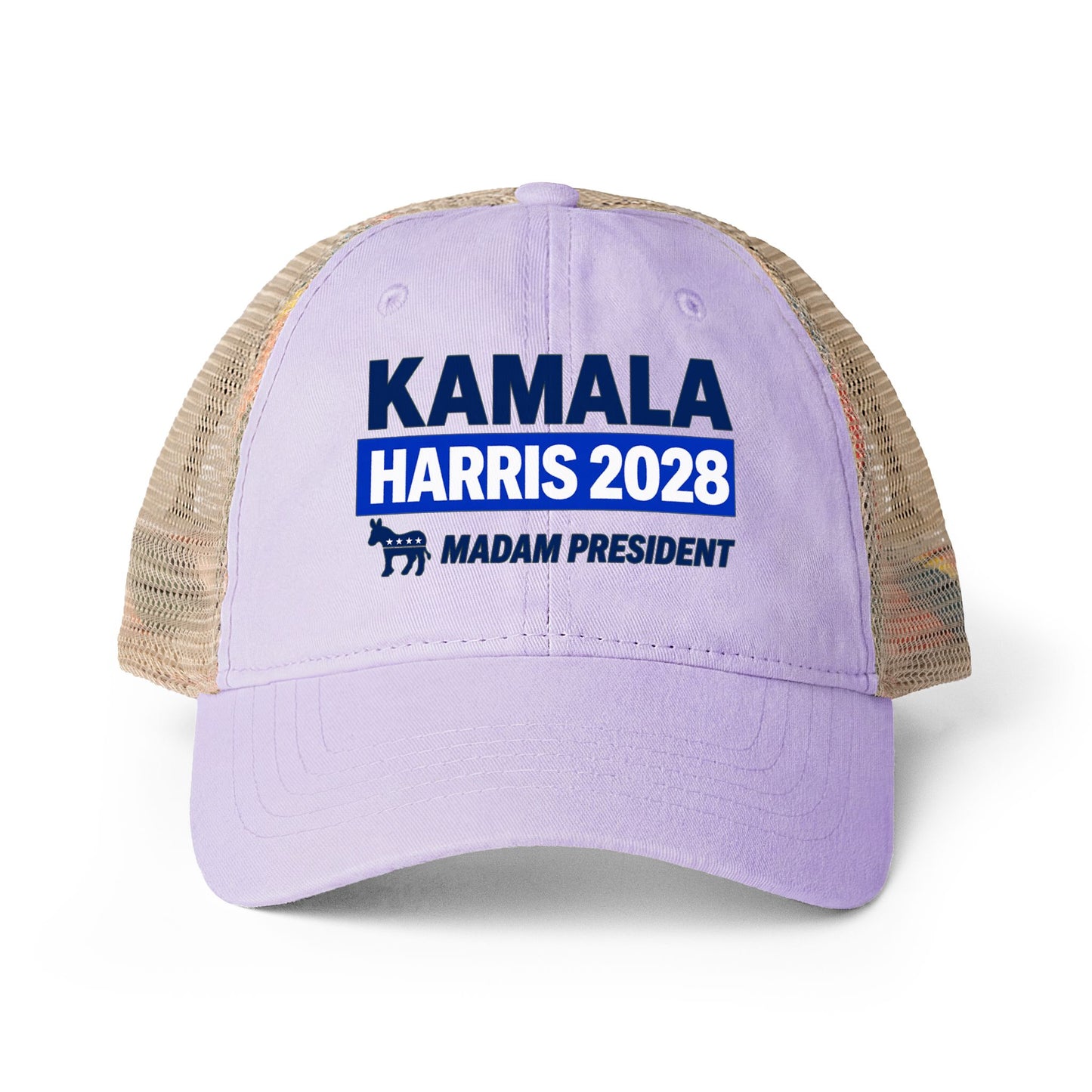Kamala Harris 2028 Women's Ponytail Washed Mesh Hat
