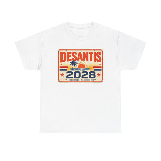 DeSantis 2028 for President Vintage License Plate T-Shirt