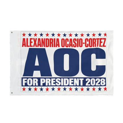 Alexandria Ocasio-Cortez Flag — AOC for President 2028 Double-Sided 3x5