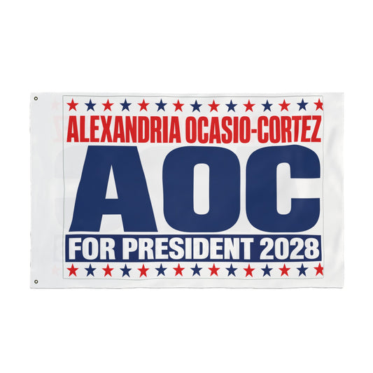 Alexandria Ocasio-Cortez Flag — AOC for President 2028 Double-Sided 3x5
