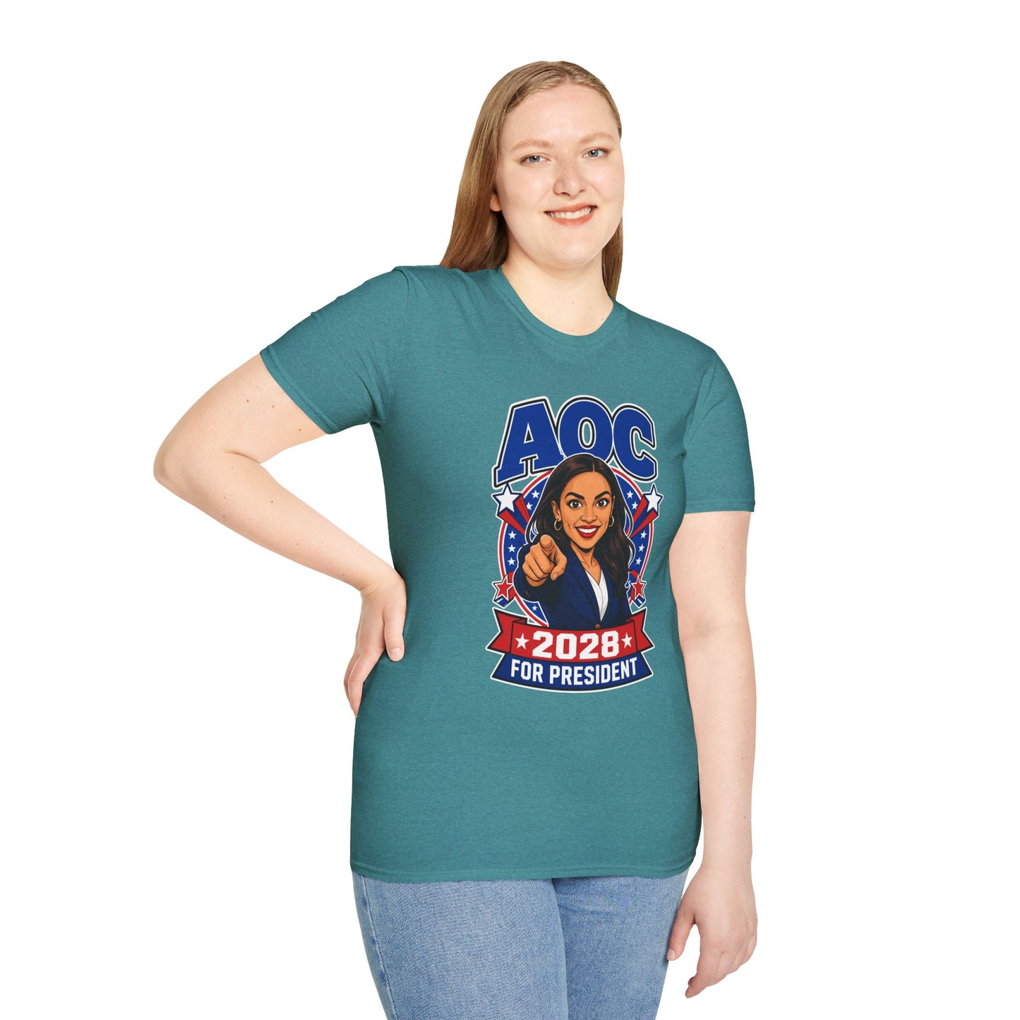 Alexandria Ocasio-Cortez 2028 AOC For President Campaign T-Shirt