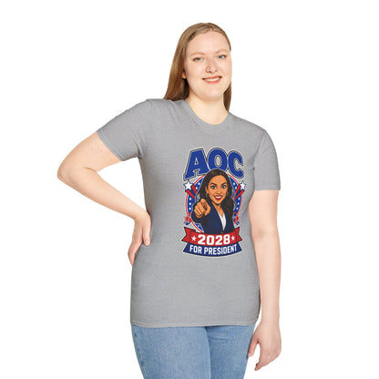 Alexandria Ocasio-Cortez 2028 AOC For President Campaign T-Shirt