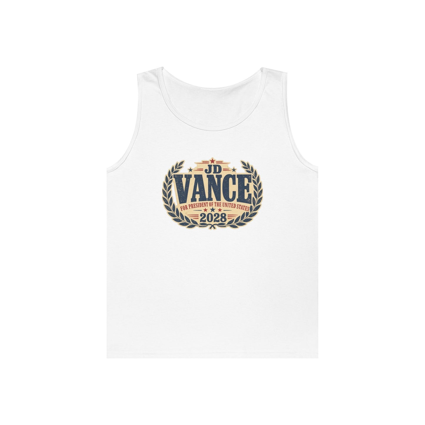 JD VANCE 2028 Campaign Tank Top — Retro Laurel Political Logo