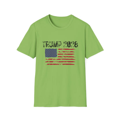 Trump 2028 Tattered American Flag T-Shirt