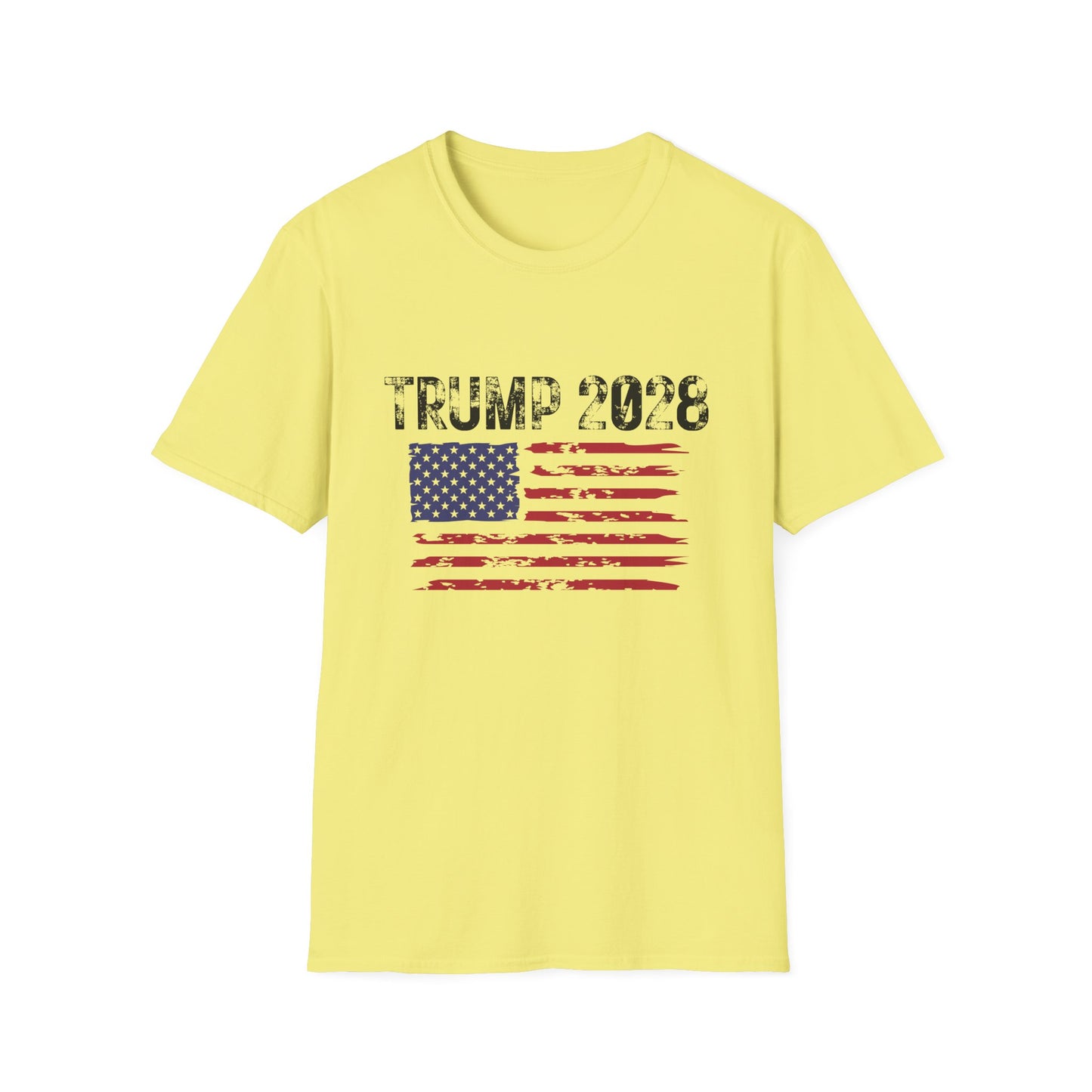 Trump 2028 Tattered American Flag T-Shirt