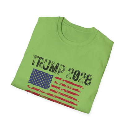 Trump 2028 Tattered American Flag T-Shirt