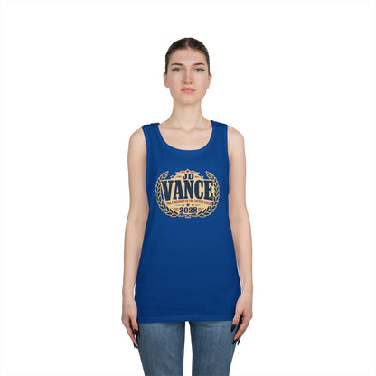 JD VANCE 2028 Campaign Tank Top — Retro Laurel Political Logo