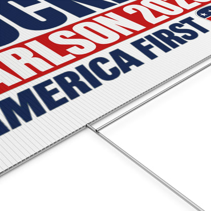 Tucker Carlson 2028 America First Political Campaign Yard Sign w/ Stake