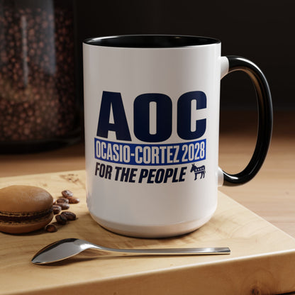 Alexandria Ocasio-Cortez 2028 15oz Large Coffee Mug – 'For The People'