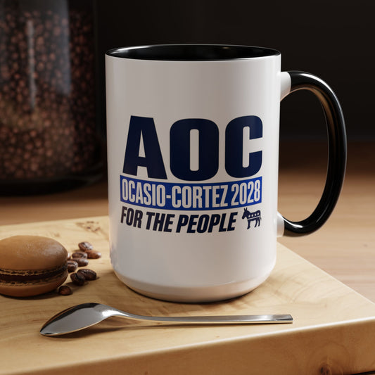 Alexandria Ocasio-Cortez 2028 15oz Large Coffee Mug – 'For The People'