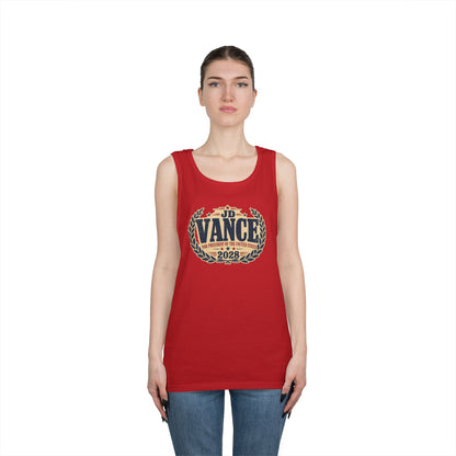 JD VANCE 2028 Campaign Tank Top — Retro Laurel Political Logo