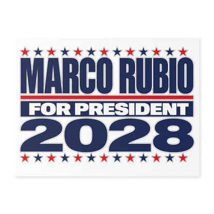 Marco Rubio 2028 Presidential Campaign Yard Sign w/Stake